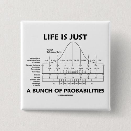 Life Is Just A Bunch Of Probabilities Stats Fun Button