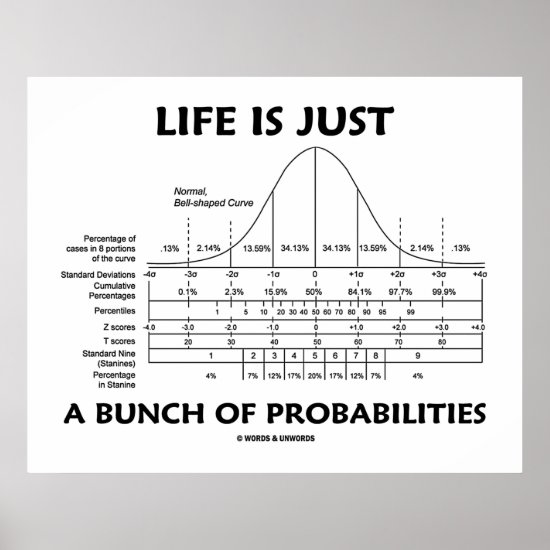 Life Is Just A Bunch Of Probabilities (Stats Fun) Poster