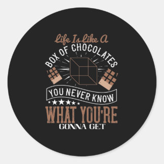 Life Is Like A Box Of Chocolates Classic Round Sticker