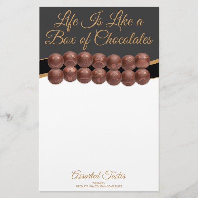 Life Is Like a Box of Chocolates Stationery (Front)