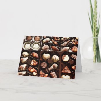 Life Is Like A Box Of Chocolates Sweet Dessert Holiday Card by iBella at Zazzle