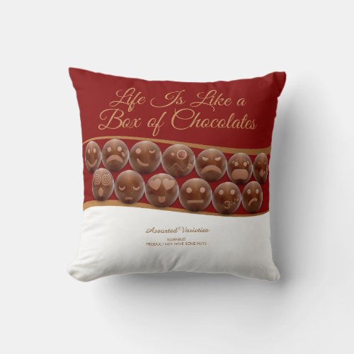 Life Is Like A Box of Chocolates Throw Pillow