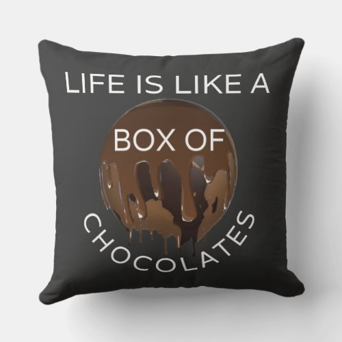 LIFE IS LIKE A BOX OF chocolates Throw Pillow