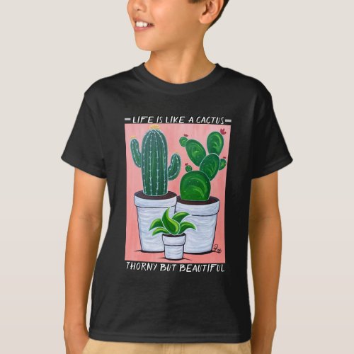 Life Is Like A Cactus Boys T_shirt