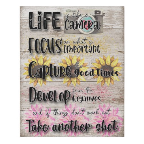 Life is Like a Camera Faux Canvas Print