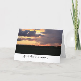 life is like a camera inspirational card