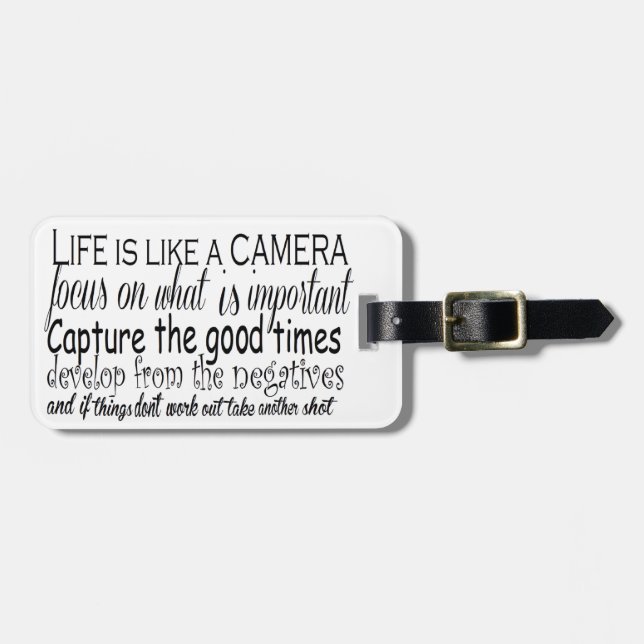 Life is like a camera luggage tag (Front Horizontal)