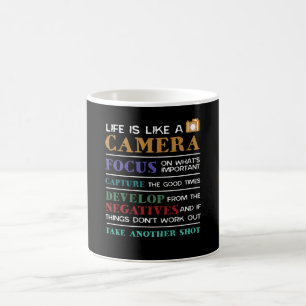 Life Is Like A Camera Photography Photographer Coffee Mug