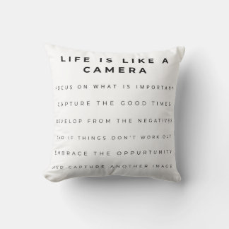 Life is like a camera throw pillow