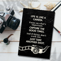 Life Is Like A Camera Vintage Motivational Quote Poster