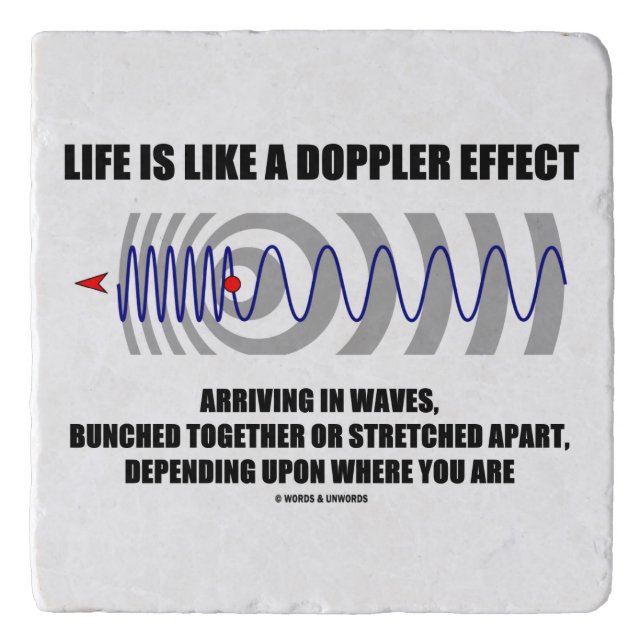 Life Is Like A Doppler Effect Waves Physics Humor Trivet (Front)