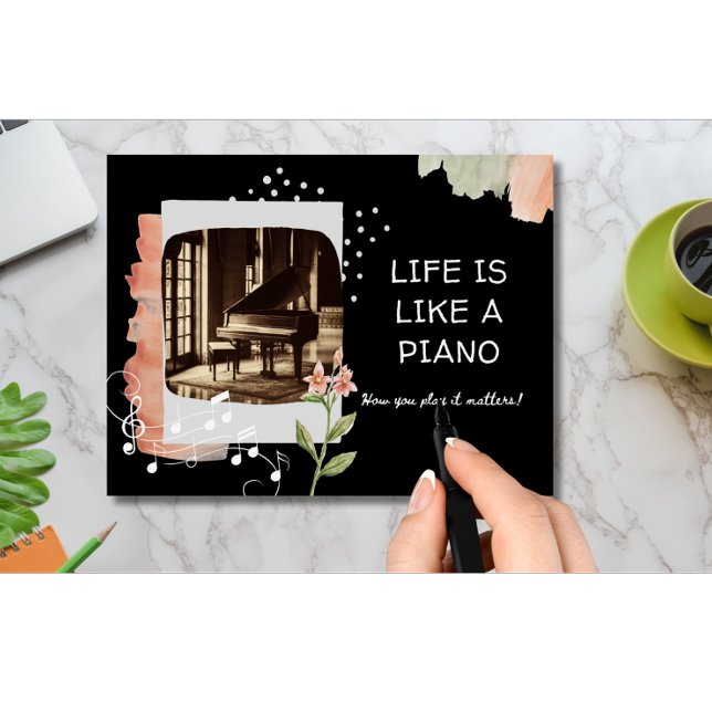 Life Is Like A Piano Inspirational Postcard (Creator Uploaded)