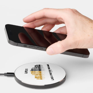 Life Is Like A Twisted Chess Game Reflective Chess Wireless Charger