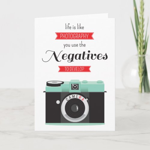 Life is like photography vintage camera quote Card