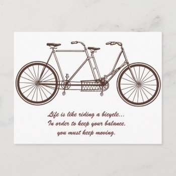 "life Is Like Riding A Bicycle..." Announcement Postcard by iroccamaro9 at Zazzle