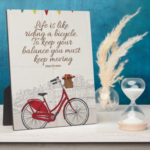 life is like riding a bicycle plaque