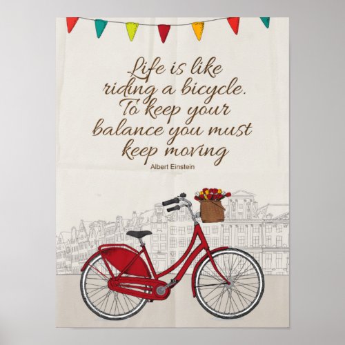 life is like riding a bicycle poster