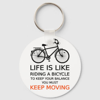 life is like riding a bicycle, word art, text keychain
