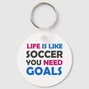 Life is like soccer you need goals neck tie keychain