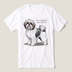 Life is much better with a Shih Tzu Editable Tri-Blend Shirt
