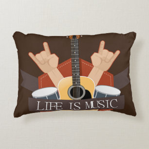 Life Is Music Accent Pillow