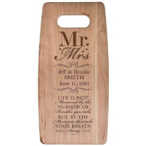 Life Is Not Couple's Cherry Wood Cutting Board