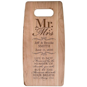Life Is Not Couple's Cherry Wood Cutting Board