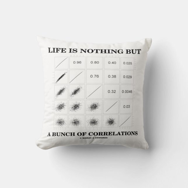 Life Is Nothing But A Bunch Of Correlations Stats Throw Pillow (Front)