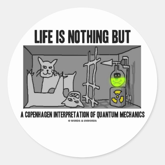 Life Is Nothing But A Copenhagen Interpretation Of Classic Round Sticker