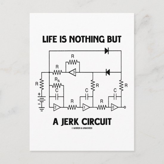 Life Is Nothing But A Jerk Circuit (Physics Humor) Postcard