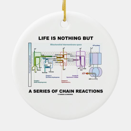 Life Is Nothing But A Series Of Chain Reactions Ceramic Ornament