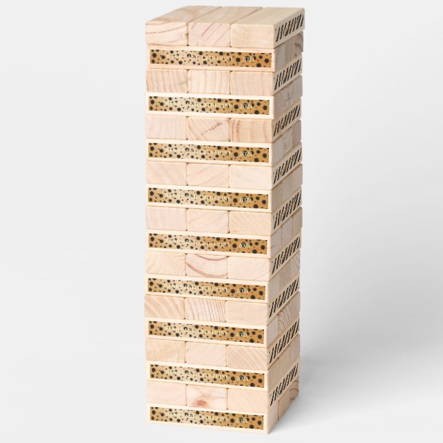 "Life Is Our Aventure" Safari Animals Personalized Topple Tower (Assembled)