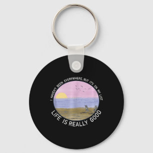 Life Is Really Good Summer Beach Vacation Graphic Keychain