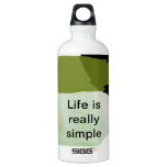 Life is really simple aluminum water bottle