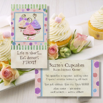 Life Is Short Cupcakes - Business Cards by EverythingBusiness at Zazzle
