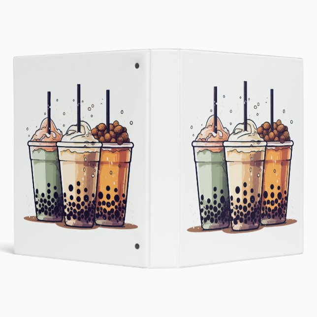 Life is short, drink the boba 3 ring binder (Background)
