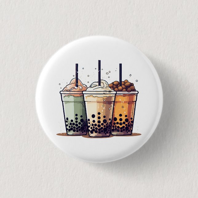 Life is short, drink the boba button (Front)
