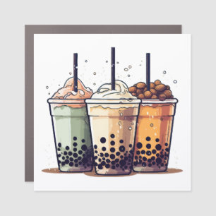 Life is short, drink the boba car magnet