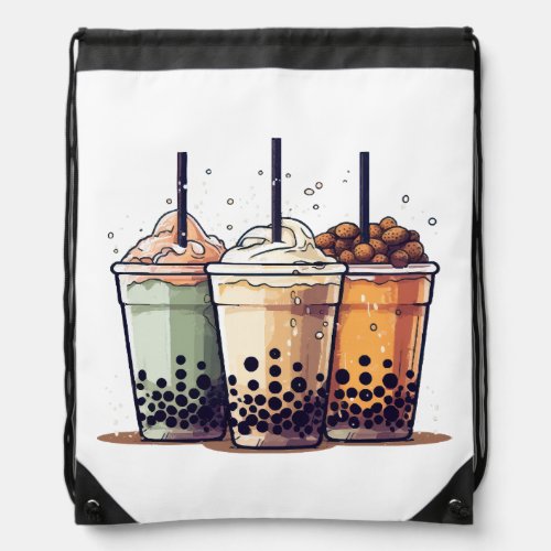 Life is short drink the boba drawstring bag