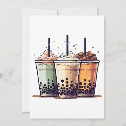 Life is short drink the boba invitation