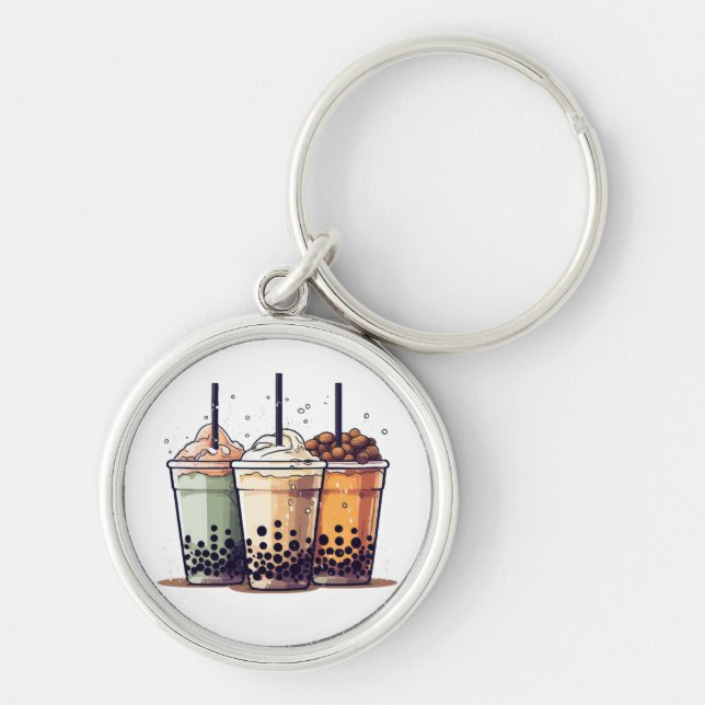 Life is short, drink the boba keychain (Front)