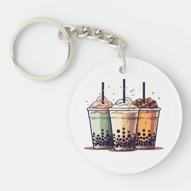 Life is short, drink the boba keychain (Front)
