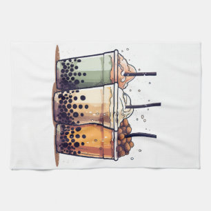 Life is short, drink the boba kitchen towel