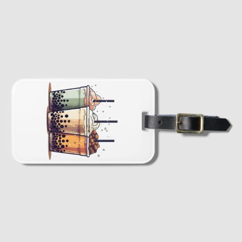 Life is short drink the boba luggage tag