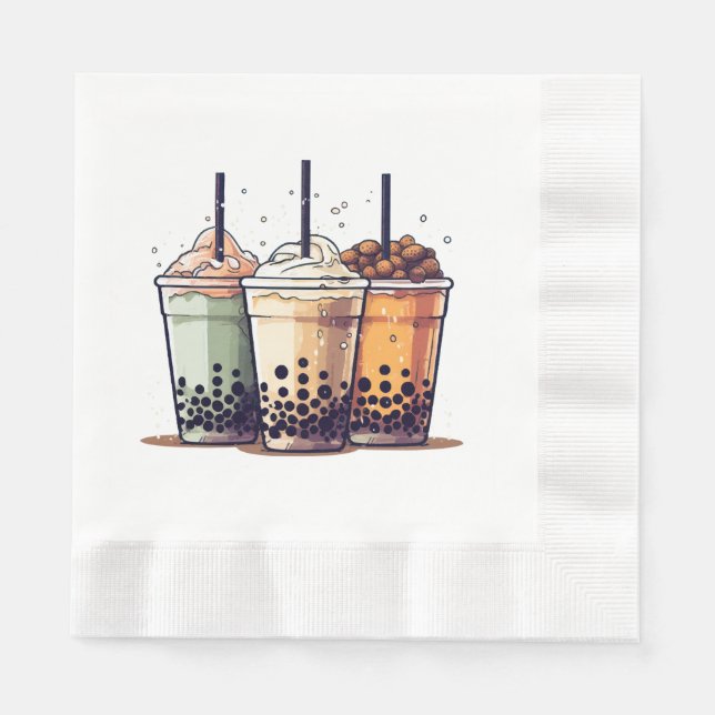 Life is short, drink the boba napkins (Front)