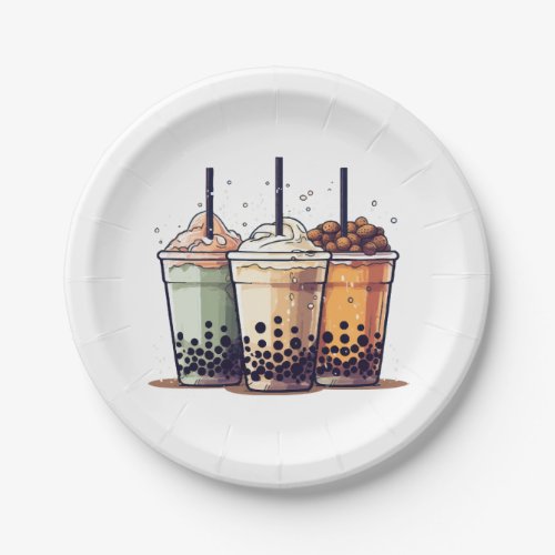 Life is short drink the boba paper plates