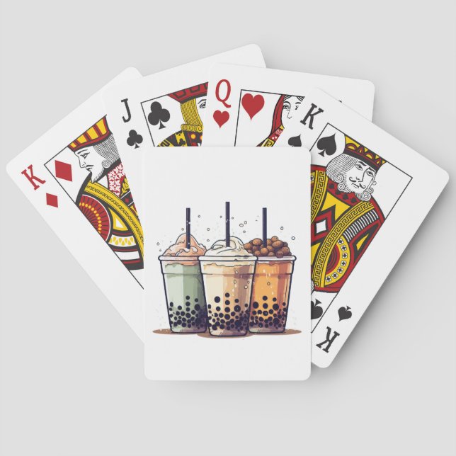 Life is short, drink the boba poker cards (Back)