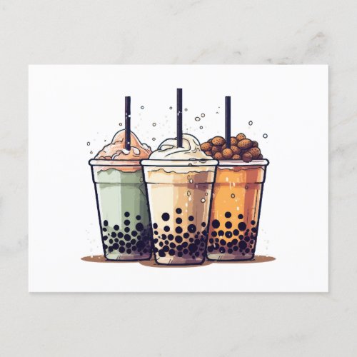 Life is short drink the boba postcard