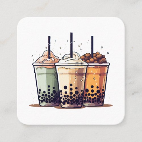 Life is short drink the boba square business card