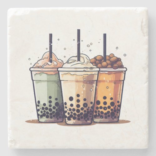 Life is short drink the boba stone coaster